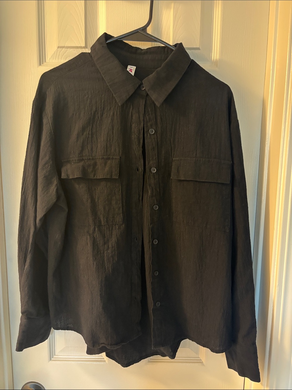 Women’s Black Button-Up Shirt Sz M